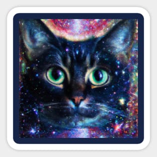 Space Cat Watches Over the Cats of the Galaxy Sticker